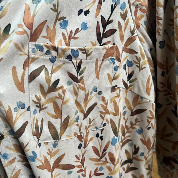 Coldwater Creek Button Up Leaf Print Velvety Shacked Women's Plus size 1X - Picture 5 of 7